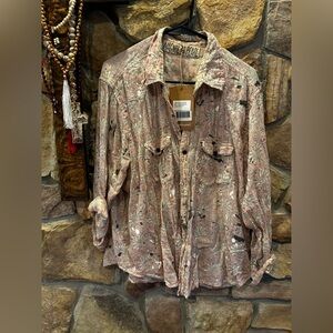 Magnolia Pearl block print Kelly western top